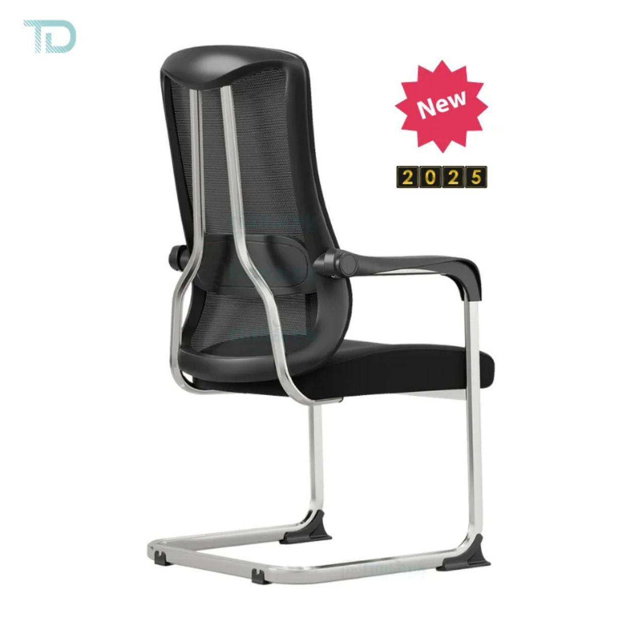 ÉLITE CHROME — Chaise Visiteur Ergonomique