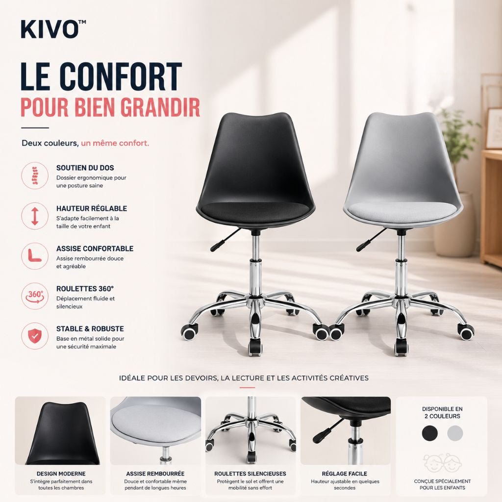 KIVO™ Chaise Ergonomique Enfant Réglable