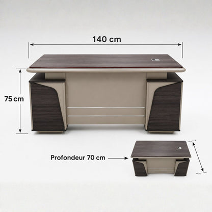 Bureau de Direction NOVARA 140 cm avec Rangements Intégrés