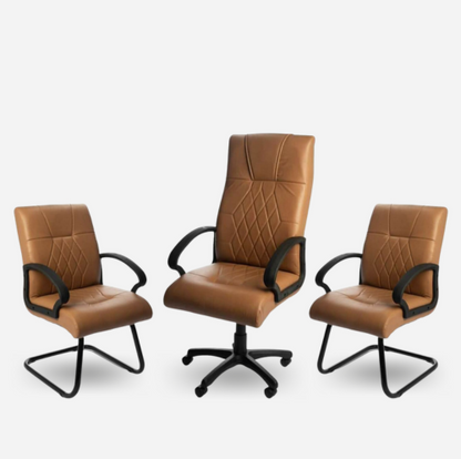 Ensemble: fauteuil president +2 fauteuils visiteurs