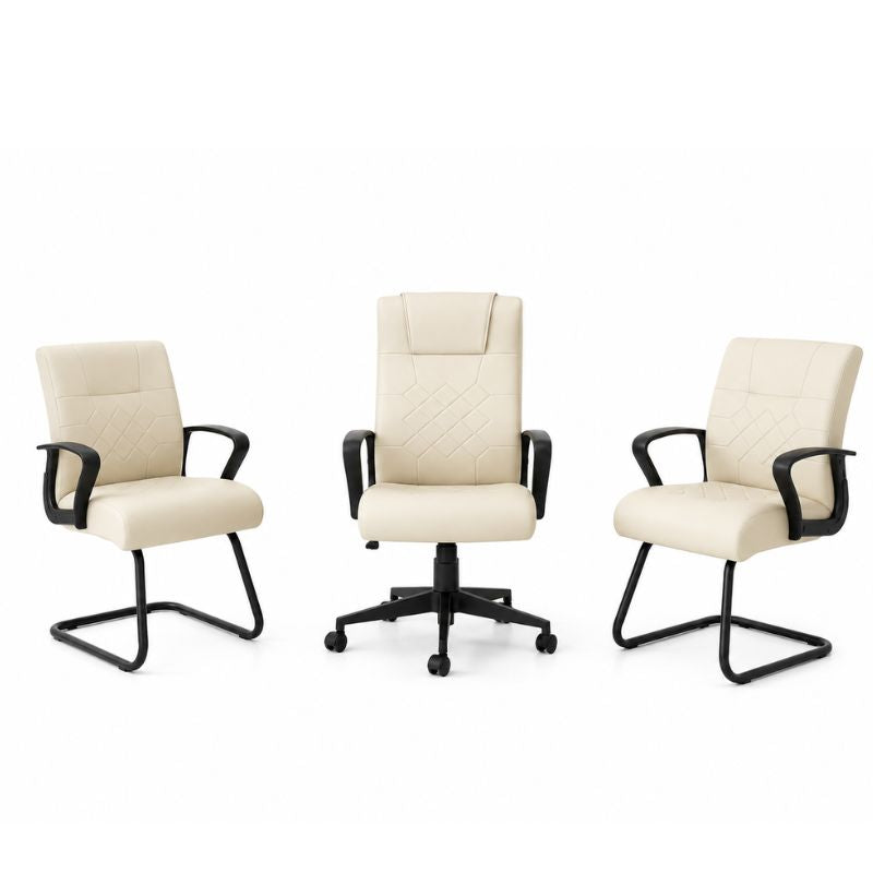 Ensemble: fauteuil president +2 fauteuils visiteurs
