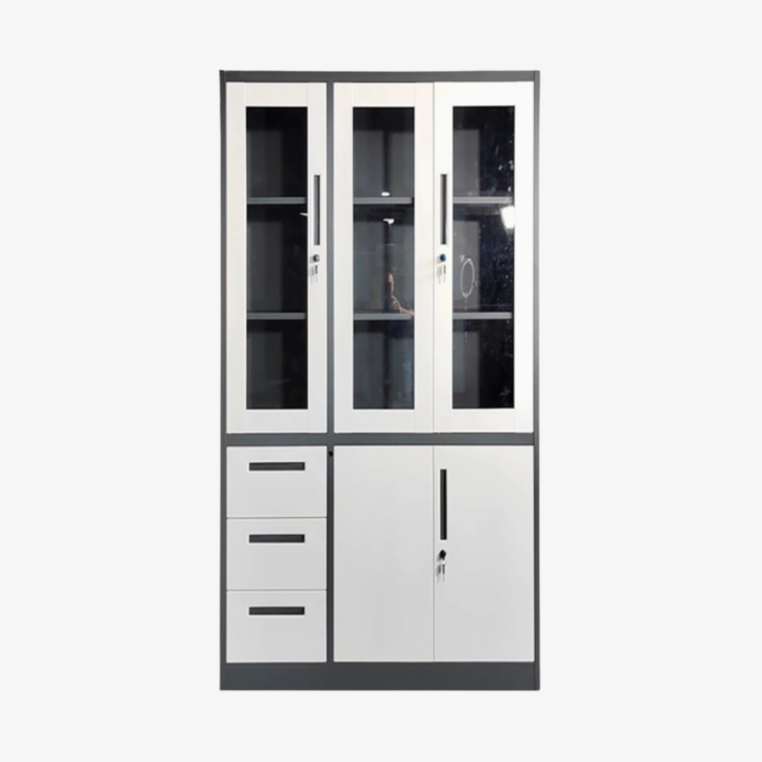 Armoire Métallique 3 Portes avec Tiroirs