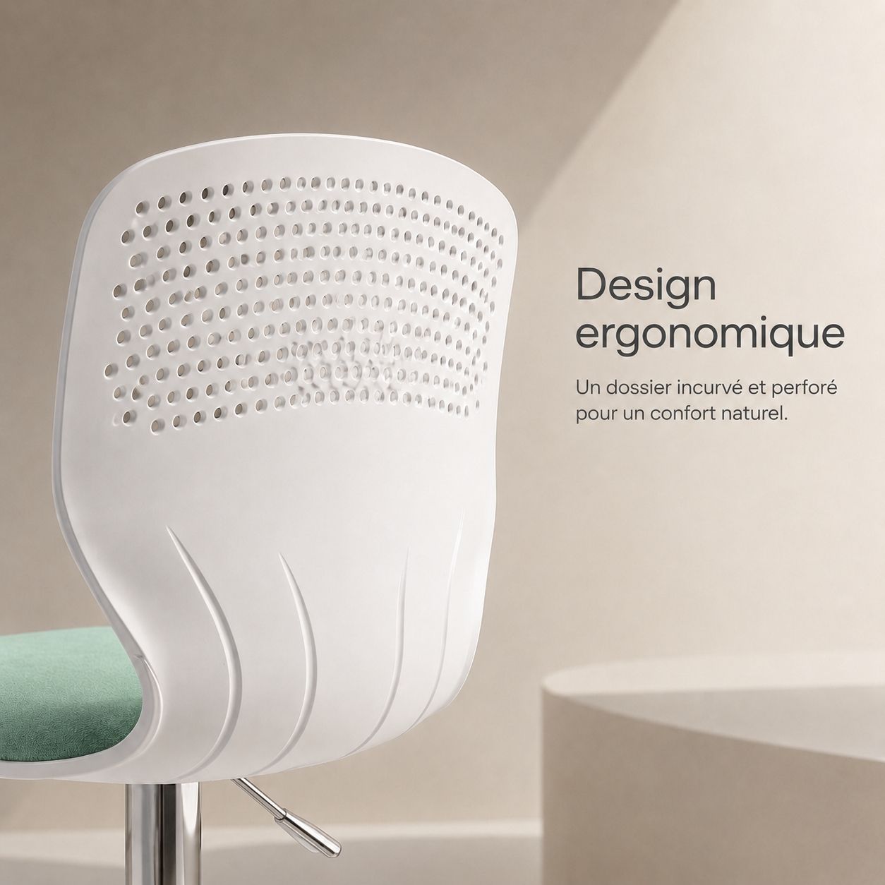 QAWS™ — Tabouret haut ergonomique