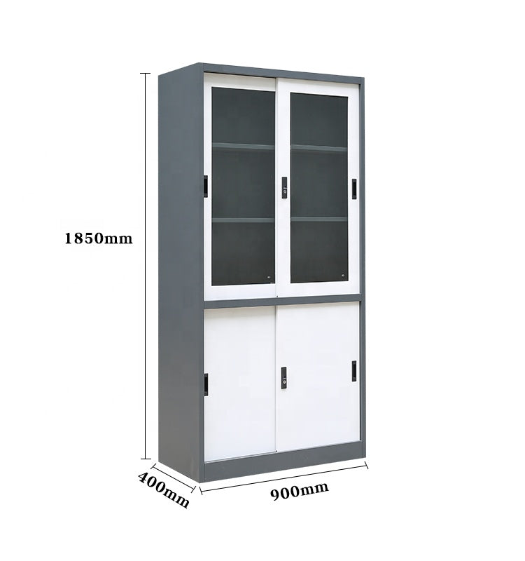 Armoire métallique à 2 portes vitrées