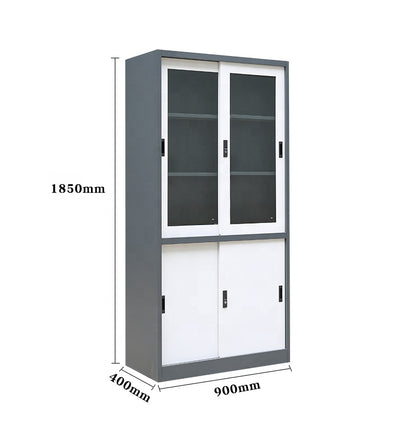Armoire métallique à 2 portes vitrées