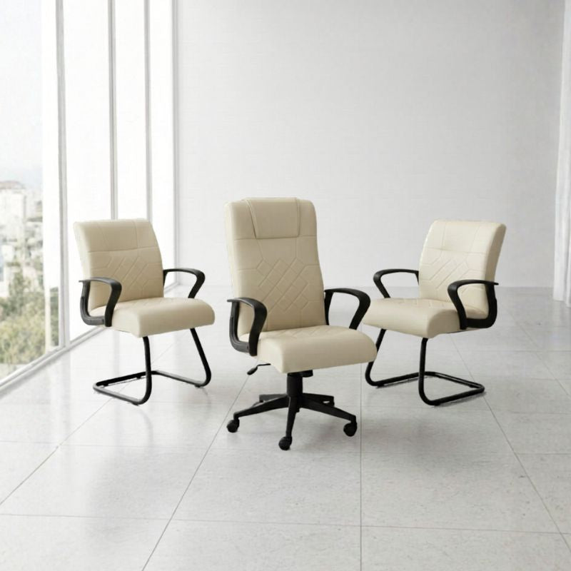Ensemble: fauteuil president +2 fauteuils visiteurs