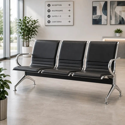 Banquette d’accueil 3 places en similicuir