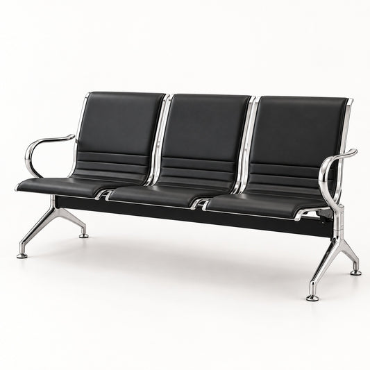 Banquette d’accueil 3 places en similicuir