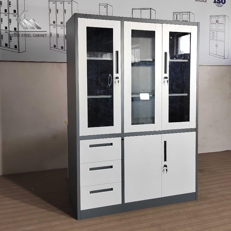 Armoire Métallique 3 Portes avec Tiroirs