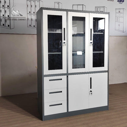 Armoire Métallique 3 Portes avec Tiroirs